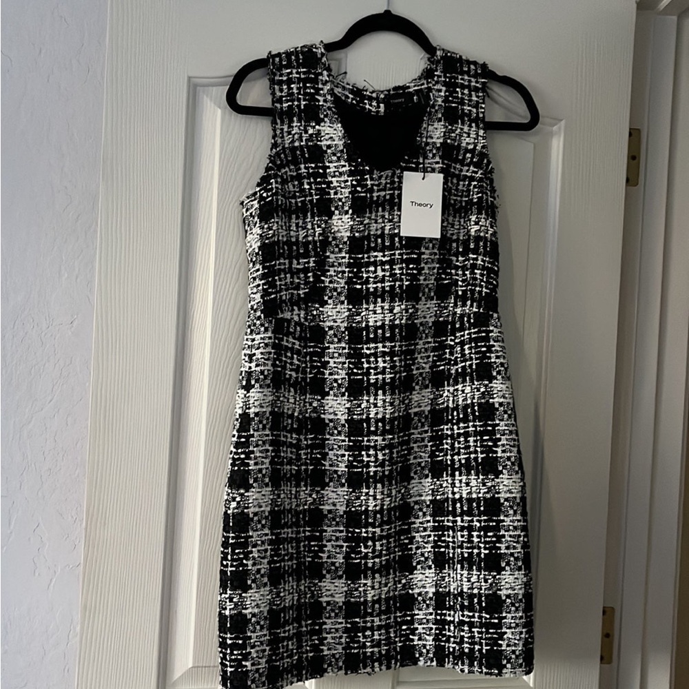 NWT Theory Rubber Tweed Mini Dress Size 2